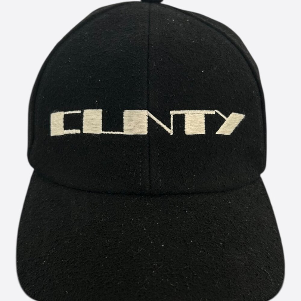 Rick Owens Black & White Embroidered C*NTY Logo Hat